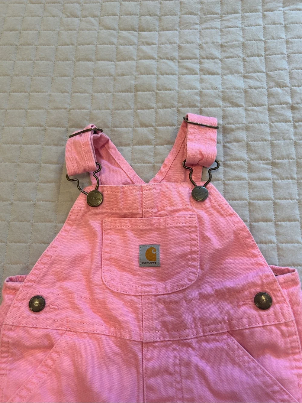 Carhartt Pink Kids' Cotton Overalls with Front Pocket